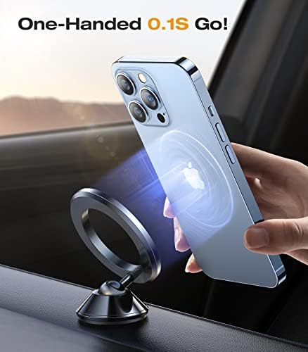 VICSEED Magnetic Phone Holder for Car Dashboard – Colorful Gradient Mag Safe-Compatible Mount for i Phone 12-16 Pro Max & Samsung Devices – Ultimate Durability with All-Metal Construction – Secure Grip for Bumpy Rides – Effortless One-Handed Operation – Perfect Blend of Style & Functionality for Enhanced Driving Experience