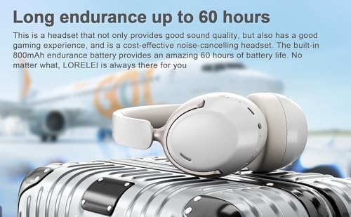 Experience Superior Audio with LORELEI QC30 Wireless Over-Ear Headphones – 60-Hour Battery Life, Advanced Hybrid Active Noise Cancellation, Bluetooth 5.4 Technology, and Rich Deep Bass for Unmatched Sound Quality in Stylish Space Black Finish Perfect for Audiophiles and Travelers.