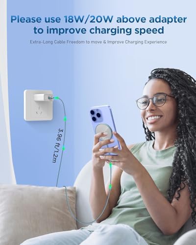 Bohuma Magnetic Wireless i Phone Charger – Fast Mag-Safe Charging Pad for i Phone 16, 15 Pro Max, 14 Pro Max, 13, 12 Pro Max & Air Pods Pro – Sleek Design for Home and Office – Effortless Alignment & Enhanced Power Efficiency