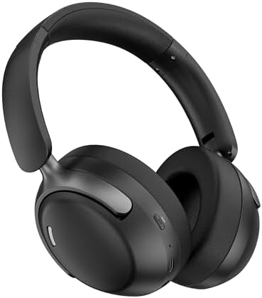 Experience Superior Audio with LORELEI QC30 Wireless Over-Ear Headphones – 60-Hour Battery Life, Advanced Hybrid Active Noise Cancellation, Bluetooth 5.4 Technology, and Rich Deep Bass for Unmatched Sound Quality in Stylish Space Black Finish Perfect for Audiophiles and Travelers.