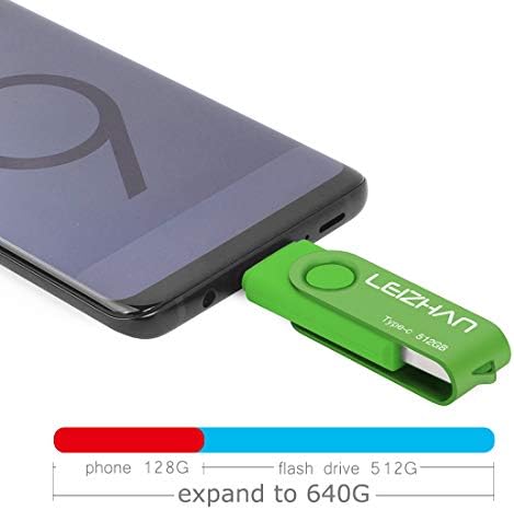 Leizhan 128 GB Type C USB Flash Drive – High-Speed USB 3.0 OTG Thumb Drive for Samsung Galaxy S10, S9, Note 9 & Google Pixel XL – Versatile Dual Connector for Effortless Data Transfer and Enhanced Storage Solutions