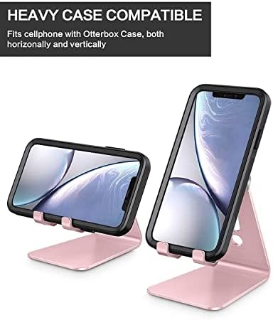 OMOTON Adjustable Cell Phone Stand, C2 Aluminum Desktop Phone Holder Dock Compatible with iPhone 15 14 13 Xs XR 8 Plus 7 6, Samsung Galaxy, Google Pixel, Android Phones – Enhanced Compatibility and Speed
