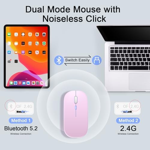 Sleek Wireless Keyboard and Mouse Combo – Rechargeable Bluetooth & 2.4 GHz USB for i Pad, Smartphone, PC & Laptop – Ergonomic Design for Ultimate Comfort in White – Elevate Your Workspace Efficiency!