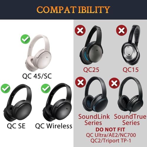 Transform Your Bose Quiet Comfort 45 & SE Headphones with Luxurious SOULWIT Replacement Earpads in Burgundy – Premium Soft Protein Leather Cushions for Unmatched Comfort and Superior Sound Isolation, Perfect for Long Listening Sessions and Easy Installation