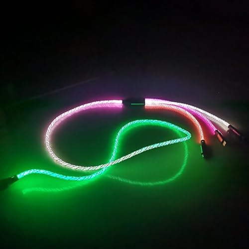 IHAO 60 W USB Type C to Type C Fast Charging Cable with LED Current Indicator – High-Speed Data Transfer for Android & i OS Devices – 39 Inch Universal Charger in Vibrant Green – Durable, Efficient Power Delivery for Modern Tech