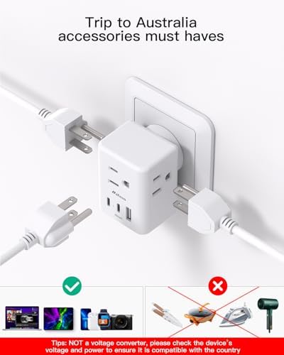 Universal European Travel Power Adapter with Dual USB-C Charging Ports – 3 Outlet Type E/F Plug for Effortless Device Connectivity in France, Portugal, Germany, and Beyond – Essential Travel Companion for Seamless Power and Fast Charging on Your European Adventures