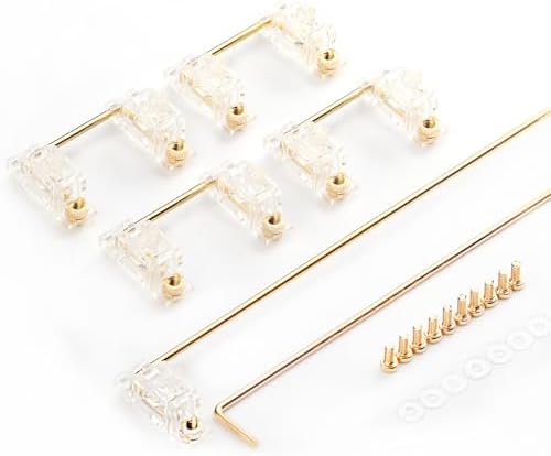 Ultimate Gold Plated PCB Stabilizers for Mechanical Keyboards – Translucent Smokey Design with Noise Reduction Films, Perfect Fit for 2 u, 6.25 u, and 7 u Spacebars – Elevate Your Typing Experience and Enhance Durability