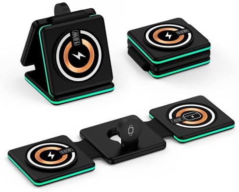 Ultimate Foldable 3-in-1 Wireless Charging Station – 15 W Fast Charger for Samsung Galaxy S25 Ultra, S24, S23 Ultra, Watch 7/6/5/4/3, and Pixel 9/8 Pro – Portable Multi-Device Travel Charger with Enhanced Compatibility and Sleek Design for Effortless Power Management