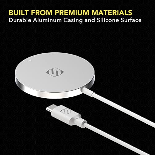 Scosche MSQP Magnetic Wireless Charger – Ultra-Fast Mag Safe Charging Pad for i Phone 12, 13, 14, Air Pods, and More | Sleek Black Design for Effortless Power | Compact and Versatile Wireless Charging Solution for Home and Travel