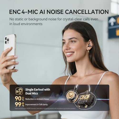 Revolutionize Your Audio Experience with 1 MORE S20 Open Ear Bluetooth 5.4 Wireless Earbuds – Lightweight Clip-On Design, 30-Hour Playtime, Four ENC Microphones for Crystal-Clear Sound, IPX5 Water-Resistant Durability, Perfectly Secure Fit for Active Lifestyles, Your Ultimate Sports Companion in Stylish Black