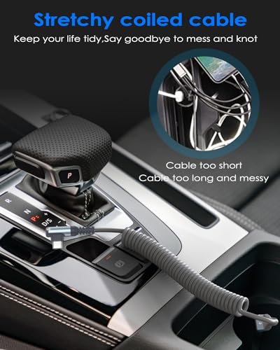 Transform Your Charging Routine with the Versatile Coiled USB C Cable – 10 ft Right Angle Design for Enhanced Accessibility, Optimized for i Phone 15/16 & Samsung Galaxy S20-S25, Fast Charging Efficiency, Retractable Convenience for Seamless Storage & Travel Solutions