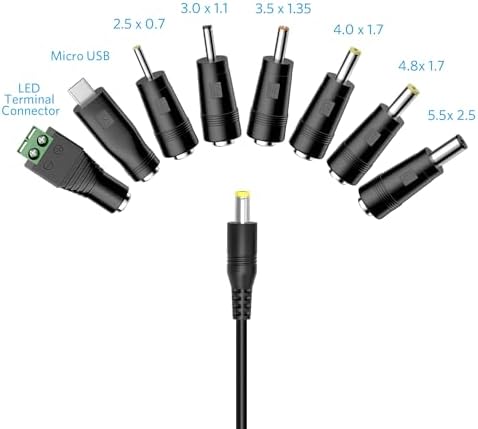 Universal 45 W Multi-Voltage AC/DC Power Adapter for Household Electronics – Versatile and Reliable Charging Solution for LED Strip Lights, Routers, and Smart Devices – Supports 0.5 A to 3 A with Enhanced Compatibility and Fast Charging Features for Optimal Performance