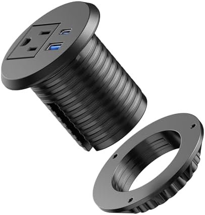 Revolutionize Your Workspace with Our 2-Inch Desktop Power Grommet – Dual USB-C PD 20 W Fast Charging Station, ETL Listed for Safety, 6 FT Cable Included, Perfect for Minimalist Desks and Efficient Power Management