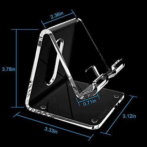 Crpich Acrylic Cell Phone Stand, Portable Phone Holder, Clear Phone Stand for Desk, Compatible with Phone16 15 14 13 12 Pro Max 11 Xr Plus SE, Switch, Android Smartphone, Pad, Desk Accessories, 2 Pack – Enhanced Compatibility and Speed