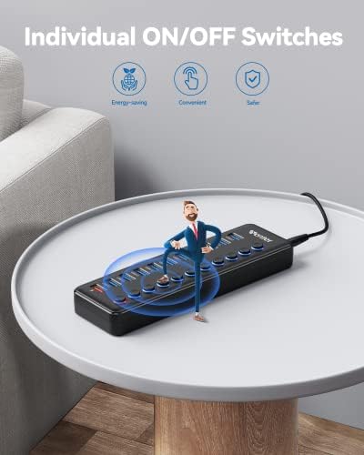 WENTER 10-Port USB Hub 3.0 with SD/TF Card Reader – Premium Aluminum Fast Charging Hub for High-Speed Data Transfer and Ultimate Device Connectivity – Perfect for PCs, Laptops, and Multitaskers