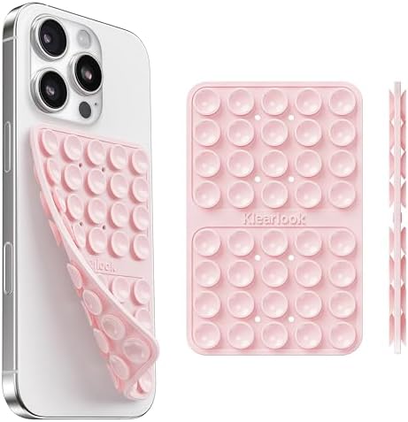 Klearlook 4-Pack Silicone Suction Cup Phone Mount – Creative Hands-Free Phone Grip for Stunning Selfies & Videos in Clear, Light Pink, Hot Pink, and Lavender – Innovative Double-Sided Suction Technology for Wide Compatibility – Premium Durable Design for Effortless Content Creation and Easy Maintenance