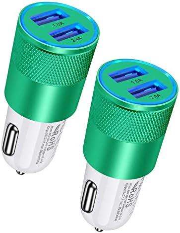 Rapid Charge Dual USB Car Charger Set – 2-Pack, 3.4 A High-Speed Adapter for i Phone 15/14/13/12/11 Pro Max & Samsung Galaxy S23/S22/S21 – Compact Design with Enhanced Safety and Compatibility for Effortless On-the-Go Power Solutions