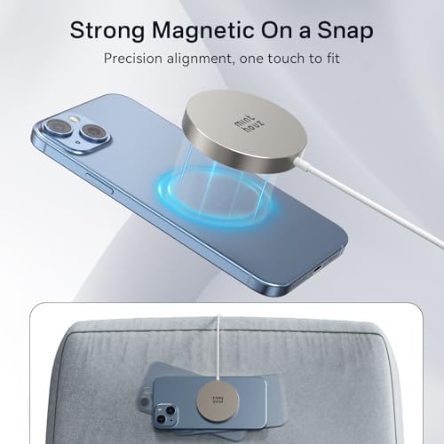 Minthouz Qi2 Magnetic Wireless Charger – 15 W Fast Charging for i Phone 16/15/14/13/12 Series & Air Pods, Sleek Magnetic Charging Pad for Qi-Enabled Devices, Effortless Power Boosts & Streamlined Design, Perfect for Home & Travel, No Adapter Required, Modern Black Finish