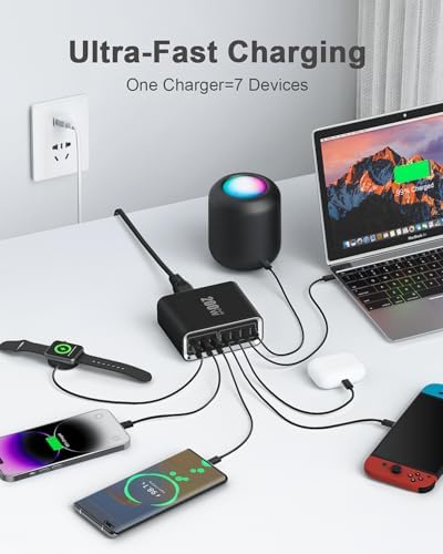 40 W Dual PD Fast Charging 4-Port USB C Charger Block Duo – Universal Compatibility for i Phone 16-11 Pro Max & Samsung Devices – Efficient Multi-Device Power Adapter for Home, Office, and Travel Use