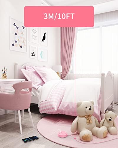 Stylish 25 ft Rose Pink Extension Cord by NTONPOWER – Flat Plug Power Strip with 3 AC Outlets & 2 USB Ports, Versatile Wall Mount Charging Station for Home, Dorm, or Office – ETL Certified for Enhanced Safety and Performance
