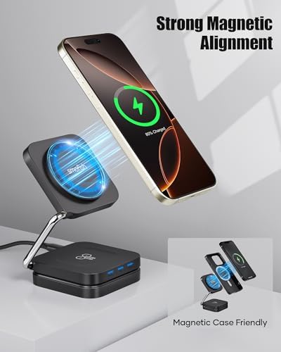 Ultimate 3-in-1 Fast Wireless Charging Station for i Phone 12-16, Air Pods, & Apple Watch – Sleek Travel Charger for Effortless Power Management, Perfect Gift for Tech Enthusiasts – Compact Design in Elegant White for On-the-Go Convenience