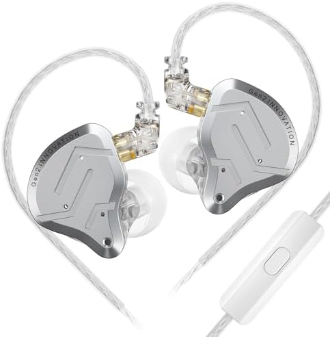 KZ ZSN Pro Hybrid In-Ear Earbud Headphones – High-Fidelity Audio with Dynamic Driver & Balanced Armature, Stylish Metal Faceplate, Detachable Cable for Custom Connectivity – Perfect for i Phone & Android Use, Ideal for Fitness & Everyday Listening (Blue, No Mic)