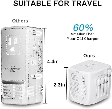 Ultimate International Travel Adapter & Voltage Converter 220 V to 110 V – Fast Charging Solution for Smartphones, Laptops, and Hair Tools – Perfectly Engineered for Global Compatibility Across the US, UK, Europe, and Australia – Essential Travel Accessory for Tech Savvy Travelers