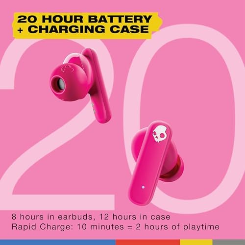 Skullcandy Smokin’ Buds Wireless Earbuds – Premium Bluetooth Headphones with Enhanced Noise Isolation, 20-Hour Playtime, IPX4 Sweat-Resistant Design – Ideal for Fitness Enthusiasts and Seamless Hands-Free Communication on i Phone & Android Devices