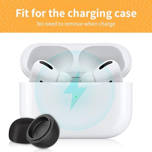 Ultimate Comfort Memory Foam Ear Tips for Apple Air Pods Pro 1 & 2 | Enhanced Noise Isolation & Secure Fit | 3 Large Pairs for Immersive Audio Experience | Perfect Replacement Earbud Accessories