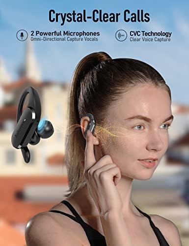 Elevate Your Workout with Open Comfy CF301 Wireless Headphones – Bluetooth Open-Ear Design for Unmatched Comfort and Ambient Awareness, Perfect for Running and Gym Sessions, Superior Sound Quality, Secure Fit for Active Lifestyles, Black – Seamless Compatibility and Lightweight Portability