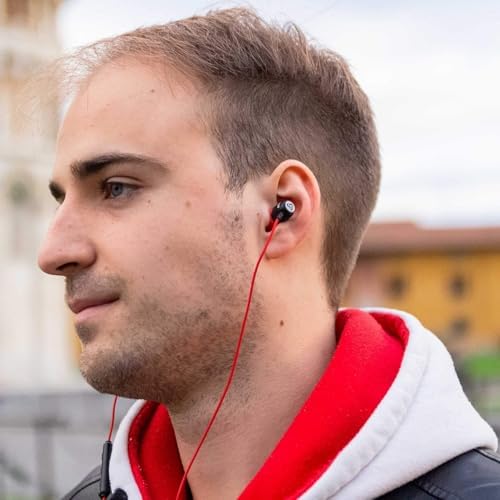 LUDOS Clamor Wired Earbuds – Premium Noise-Isolating In-Ear Headphones with Memory Foam Tips, Built-in Microphone, 5-Year Warranty – Perfect for i Phone and Samsung Users, Ideal for Students and Small Ears in Stylish Pink – Ultimate Sound Quality and Comfort for Everyday Use