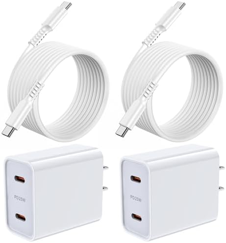 Samsung 25 W Super Fast Dual USB-C Charger with 6 ft Fast Charging Cable – Ultimate Power Hub for Galaxy A35 5 G and Compatible Samsung Devices, Compact Travel Design for Efficient Dual Port Charging and Enhanced Versatility