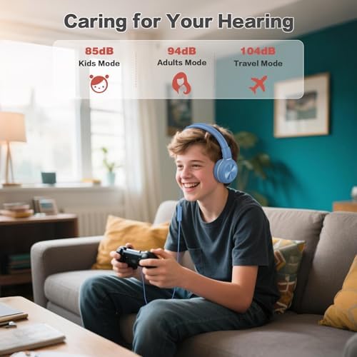 SIMOLIO 2-Pack Foldable Wired Headphones with Volume Limiter – Lightweight & Comfortable 3.5 mm Audio Solution for Kids and Adults – Perfect for Travel, Home, Office, Music, Gaming, and Calls – Exceptional Sound Quality and Durability