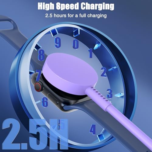 USB-C Magnetic Charger for Apple Watch – Fast Charging Cable Compatible with Ultra, Series 9-1 – 3.3 FT (1.1 M) Black – Enhanced Power Delivery & Secure Connection for All Models