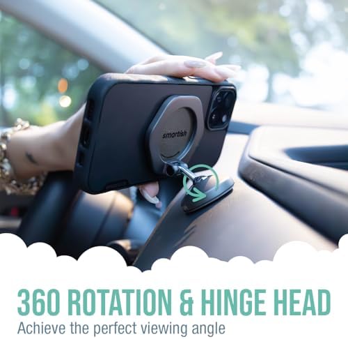 Elevate Your Driving Experience with the Smartish Mag Safe Car Mount – Mountaineer | Premium Magnetic Phone Holder for i Phone 16/15/14/13/12 | Extra Strength Adhesive for Secure Dashboard Mounting | Stylish Beige Design with 360-Degree Rotation for Optimal Viewing | Perfect Accessory for Seamless Connectivity and Navigation