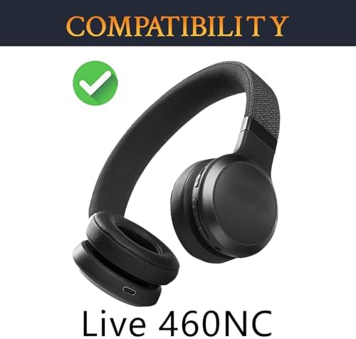 Transform Your JBL Live 460 NC Headphones with SOULWIT Premium Replacement Ear Pads – Luxurious Protein Leather & Noise Isolation Foam for Enhanced Comfort and Immersive Sound Experience – Effortless Installation in Stylish Grey