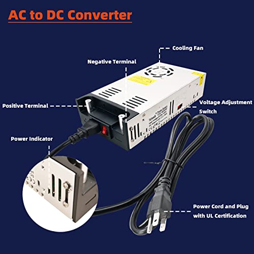 High-Performance 12 V 600 W AC to DC Converter – Versatile 50 A Power Supply for RVs, Pumps, LED Strips, and LCD Monitors – Reliable Efficiency and Enhanced Safety Features for Optimal Device Performance