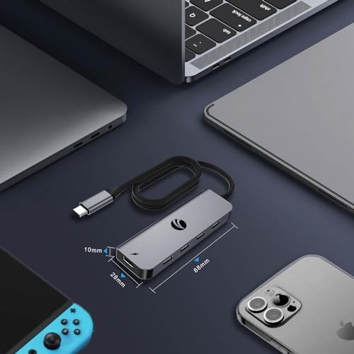 Unlock Ultimate Connectivity with the VCOM 10 Gbps USB C Hub: 5-Port Multiport Adapter Featuring 100 W Power Delivery for Lightning-Fast Charging and Data Transfer – Perfectly Designed for Mac Book Pro, Surface Pro, Dell, and HP Users – Ideal Portable Solution for Busy Professionals on the Move