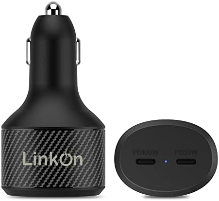 Experience Rapid Power with the Link On 84 W USB-C Car Charger: Dual-Port Fast Charging Adapter Featuring 60 W PD3.0 & 18 W QC3.0 for Mac Book, Dell XPS, Google Chromebook & More – Compact, Multi-Device Accessory with Enhanced Safety Mechanisms for Reliable Performance on the Road