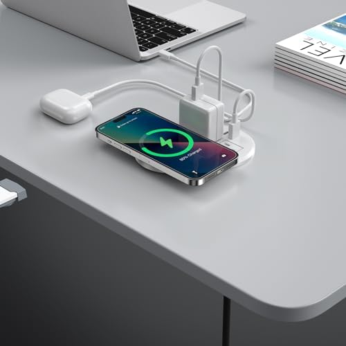 Revolutionize Your Workspace with the 3-Inch Recessed Power Grommet – Featuring 15 W Wireless Charging and 20 W USB-C Fast Charging Outlets, Plus Dual AC Power Ports and 6 ft Extension Cord for Ultimate Flexibility and Organization