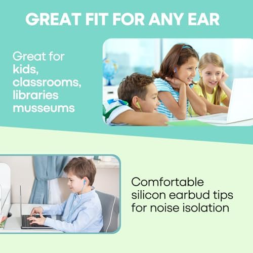 Bulk Kids Earbuds – 50 Pack Vibrant Wired Headphones for Classroom and Leisure Use, Durable Tangle-Free Design Compatible with 3.5 mm Devices for Enhanced Learning Experience