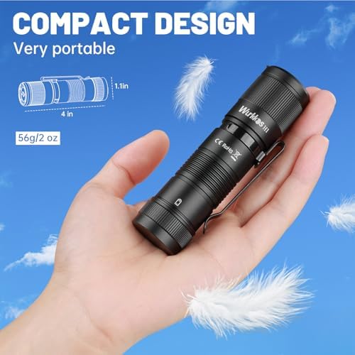 Wurkkos H1 Ultra-Fast Charging 5000 m Ah Portable Power Bank with Clip & Flashlight – Versatile USB-C Battery Charger Compatible with 18650/21700 Cells for Ultimate Convenience on the Go