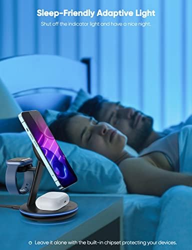 Ultimate 3-in-1 Mag-Safe Charging Station for Apple Devices – Rapid Wireless Charger for i Phone 16/15/14/13/12, Apple Watch Series 10-2 SE & Air Pods Pro/4/3/2 – Modern Design for Enhanced Charging Efficiency Transform your charging routine with our advanced 3-in-1 Mag-Safe Charging Station, expertly designed to provide rapid power for your i Phone, Apple Watch, and Air Pods. Featuring high-speed wireless technology, this sleek charging hub eliminates clutter while enhancing your workspace’s aesthetics. Benefit from innovative magnetic alignment that guarantees secure device placement and stability during charging sessions. Constructed from premium, durable materials, this versatile charger not only optimizes performance but also seamlessly complements your home or office decor. Ideal for busy professionals, tech enthusiasts, and anyone looking for a streamlined charging solution, this multifunctional station combines efficiency, style, and convenience in one powerful package. Say farewell to tangled cables and elevate your charging setup to new heights with this all-inclusive charging solution that meets the demands of modern lifestyles.