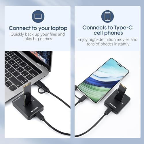 Revamp Your Data Storage with ELUTENG M.2 NVMe & SATA to USB C Docking Station – Ultra-Fast 10 Gbps Dual Protocol Adapter for M Key & B+M Key SSDs (Supports 2280, 2260, 2242, 2230) – Includes 2 in 1 Cable for Enhanced Connectivity and Portability – Perfect for Professionals and Tech Enthusiasts Seeking Seamless File Transfers and Reliable Storage Solutions