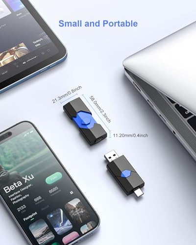 JUANWE 64 GB USB-C Flash Drive 3 Pack – Ultimate Dual USB-A & Type-C Storage Solution for Effortless Photo and Video Management, Retractable & Dustproof Design for Enhanced Durability and Speed, Perfect for Phones, Tablets, and Computers