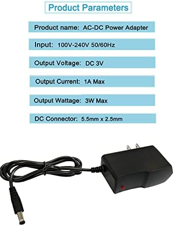 3 V 1 A AC to DC Power Adapter Supply – 5-Pack Versatile Power Solution with 100-240 V Input and 2.5 mm x 5.5 mm Plug for Enhanced Device Compatibility and Performance Optimization