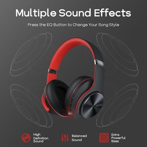Transform Your Listening Journey with DOQAUS Over-Ear Bluetooth Headphones: 90-Hour Playtime, Tailored EQ Settings, and Superior Noise Cancellation for Unmatched Comfort and Audio Clarity in Music and Calls
