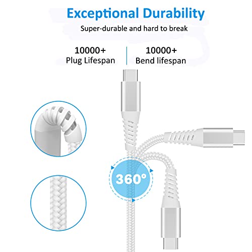 6 FT USB Type C Cable 2 Pack – High-Speed Fast Charging and Data Transfer Cord for Samsung Galaxy A Series and LG Models – Durable Nylon Braided Charger with Tangle-Free Design for Ultimate Convenience and Extended Reach