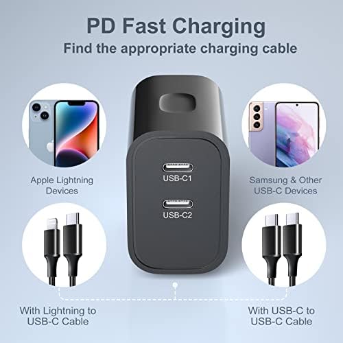 Costyle 20 W Dual USB C Wall Charger Pack (3) – Ultra-Fast Charging Block for i Phone 11-16, i Pad, Galaxy S23, and Apple Watch Series 7/8 – Compact Travel Adapter for Enhanced Device Compatibility and Performance