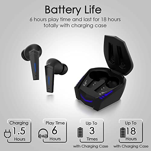 Yi-shaney Bluetooth 5.2 Wireless Earbuds – Immersive Gaming and Music Experience with Deep Bass, Touch Control, Active Noise Cancelling, Waterproof Design, 18-Hour Playtime, and 65 ms Low Latency for Seamless Listening